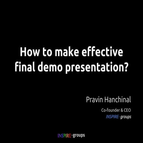 How to give final year project presentation?