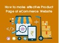How to make effective Product Page of eCommerce Website