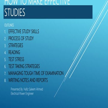 How to make effective studies