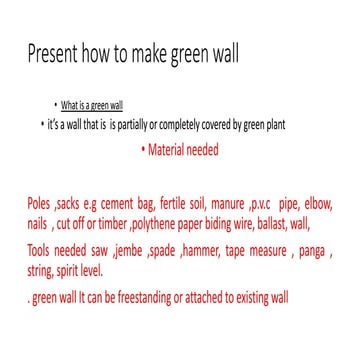 How to make green wall