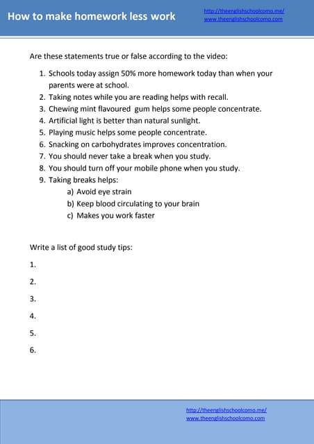 How to make homework less work