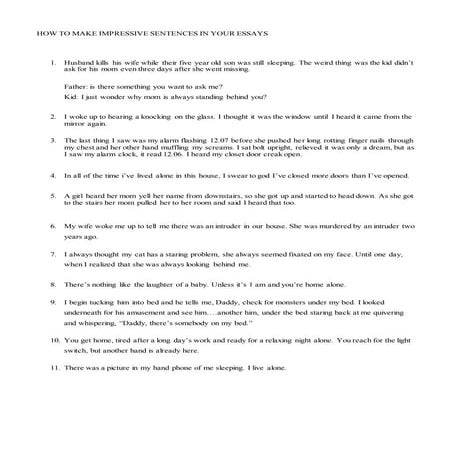 How to make impressive sentences in your essays