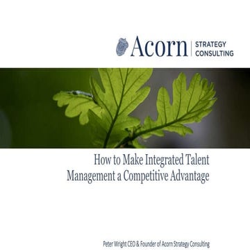 How to make integrated talent management a competitive advantage - Peter Wright
