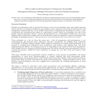 How to Make Local Government in Tun...