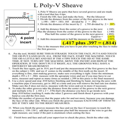 How to make l poli v sheave grooves machinist lathe  handbook