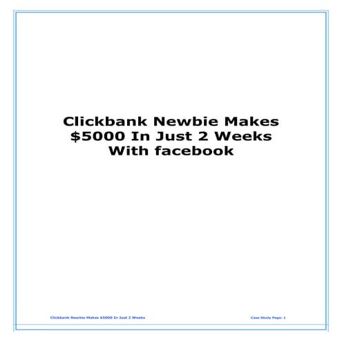 How to make money clickbank 5000 in-2-weeks | PDF | Social Networking ...