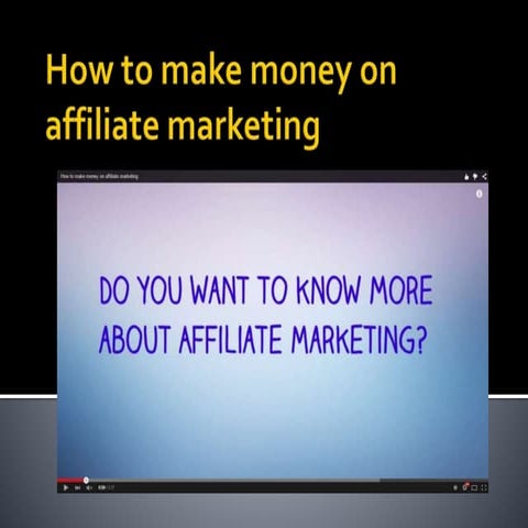 How to make money on affiliate marketing
