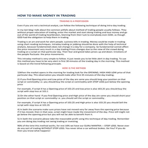 How to make money trading