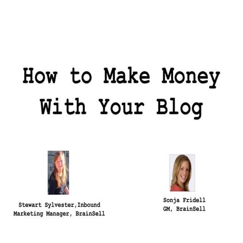 How to make money with your blog