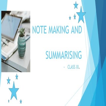 How to make Notes.pptx CLASS XI  ENGLISH