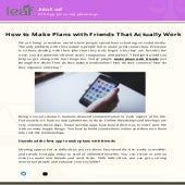How to make plans with friends that actually work