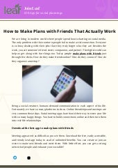 How to make plans with friends that actually work