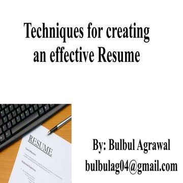 Techniques for creating an effective resume