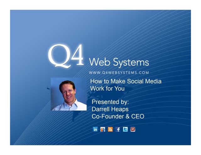 How to make social media work for Investor Relations - January 31, 2012