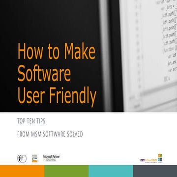 How to make software user friendly