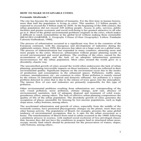 How to make sustainable cities