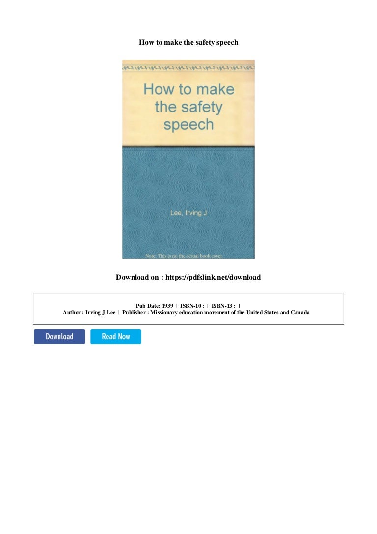 How to make the safety speech