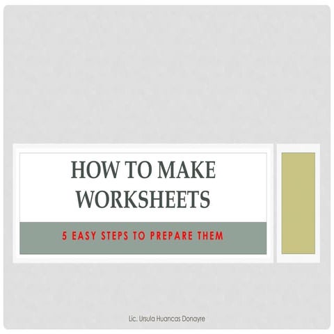 How to make worksheets