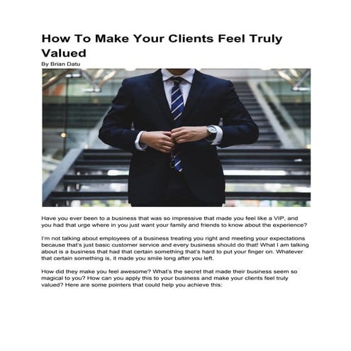 How to make your clients feel truly valued