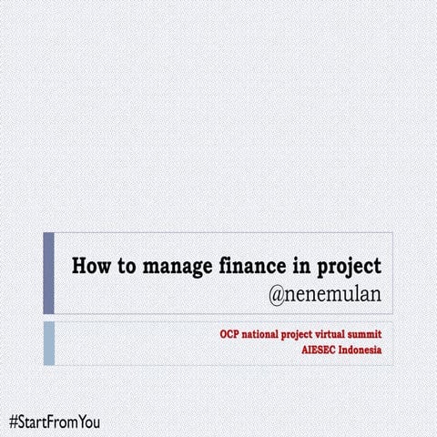 How to manage finance and risk in project
