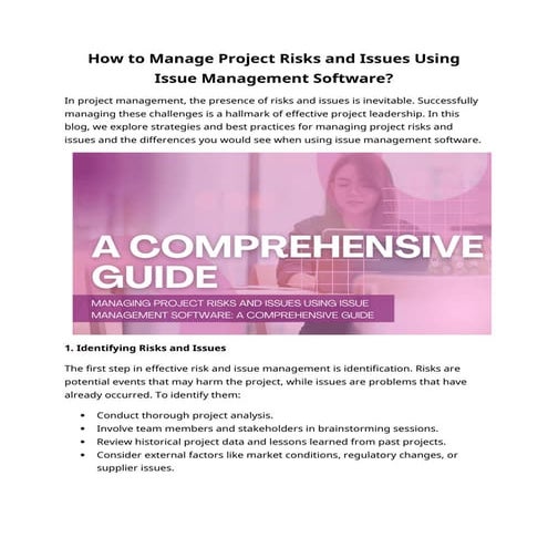 How to Manage Project Risks and Issues Using Issue Management Software.docx