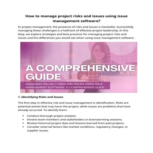 How to manage project risks and issues using issue management software2.docx