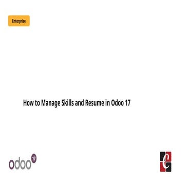 How to Manage Skills and Resume in Odoo 17