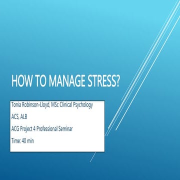 How to manage stress?