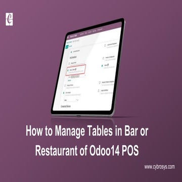 How to Manage Tables in Bar or Restaurant of Odoo 14 POS?