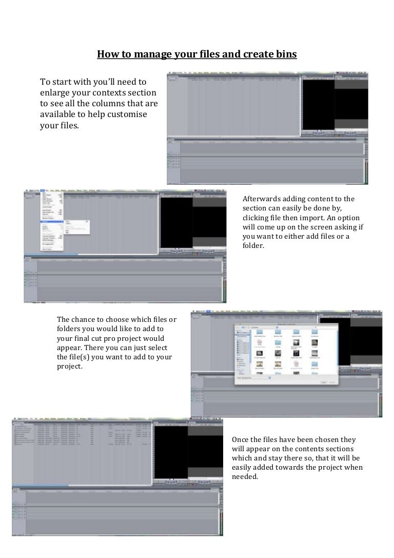 How to manage your files and create bins