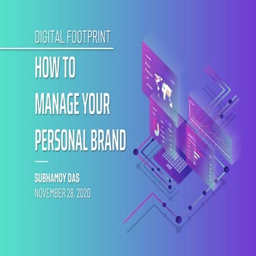 How to Manage Your Personal Brand by Subhamoy Das