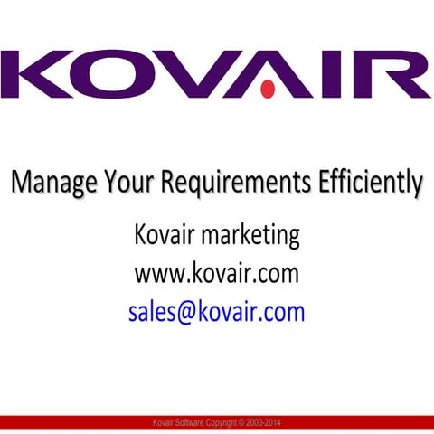 How to Manage Your Requirements Efficiently - by Kovair Software