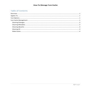 How To Manage Yum Cache