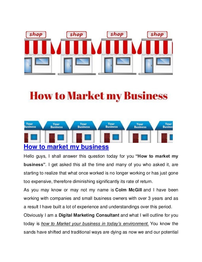 How to market my business