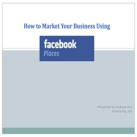 How to market using facebook places