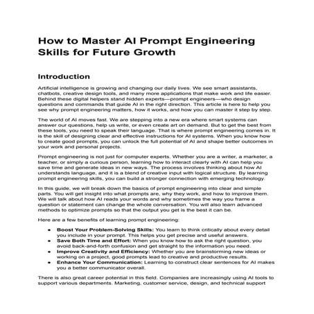 How to Master AI Prompt Engineering Skills for Future Growth