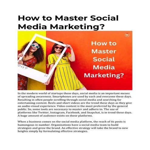 How to Master Social Media Marketing.pdf | Social Networking | Internet