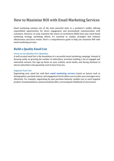Maximizing ROI: How to Segment and Target Your Email Database Effectively - Introduction