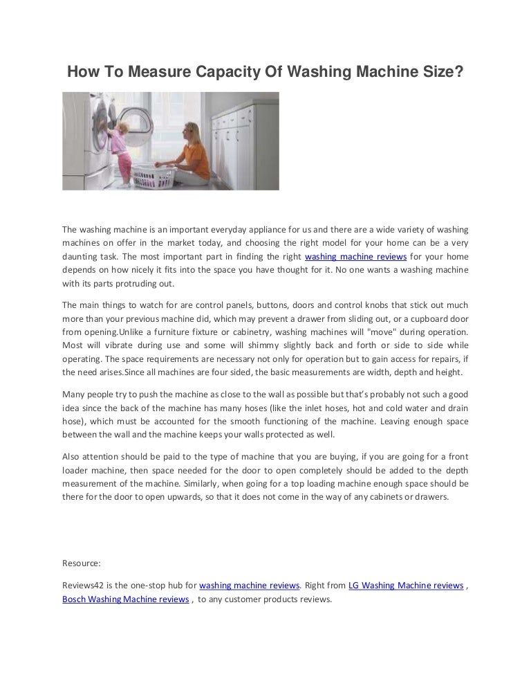 How to measure capacity of washing machine size