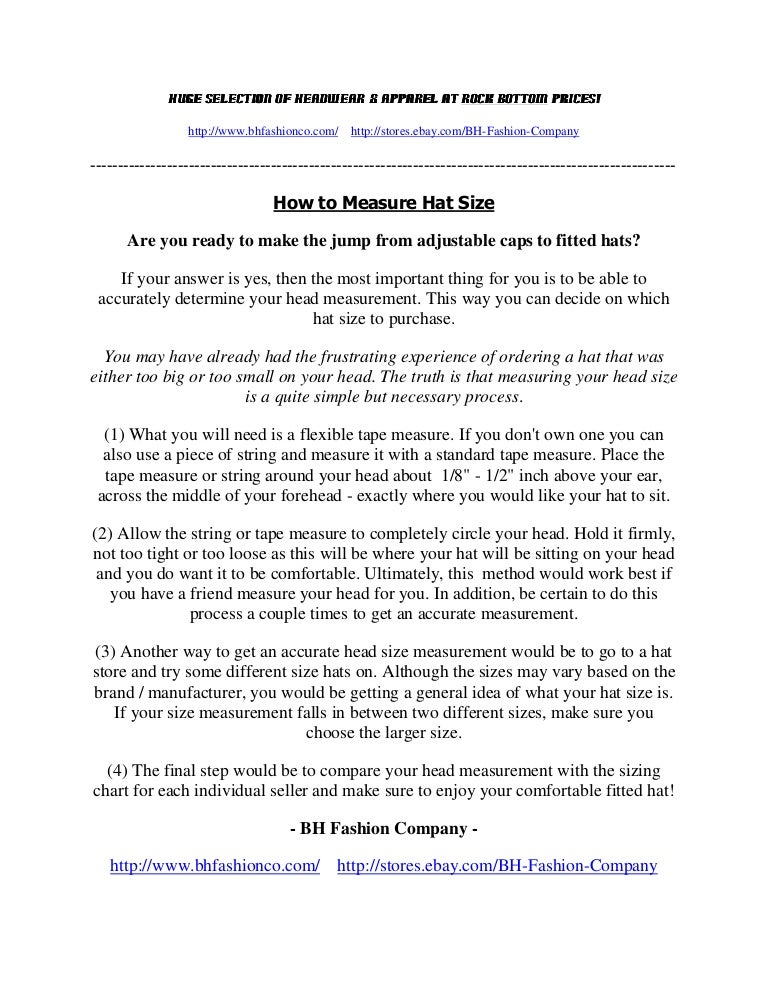 how to measure for a fitted hat