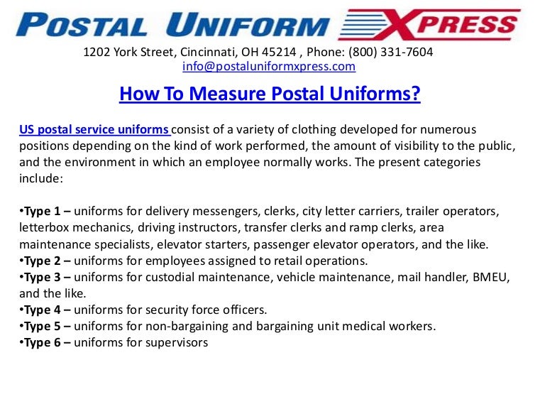 How To Measure Postal Uniforms?