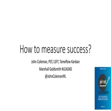 How to measure success - Agile Tour 2019 Dublin