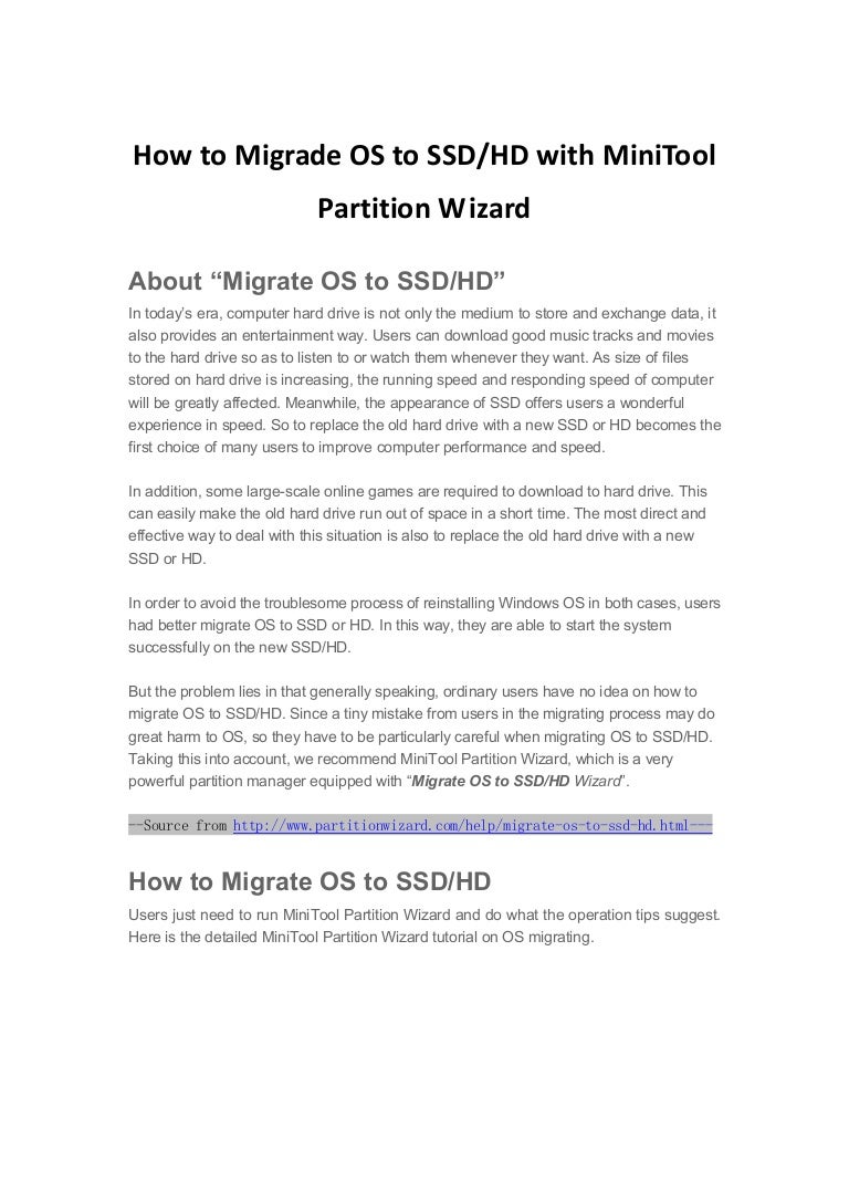 Minitool Partition Wizard Tutorial