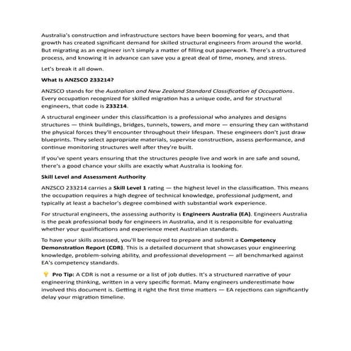 Comprehensive Guide to Migrating as a Structural Engineer to Australia ...
