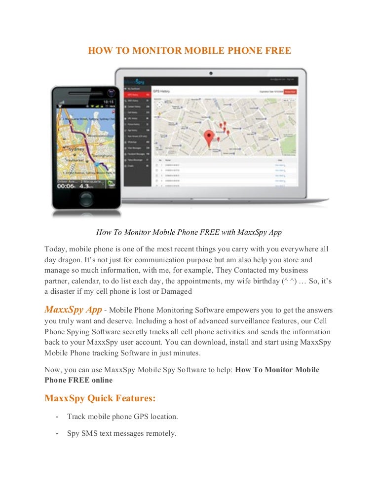 How to monitor mobile phone free