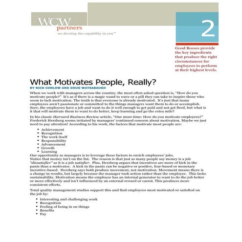 How To Motivate People And The High Performance Formula