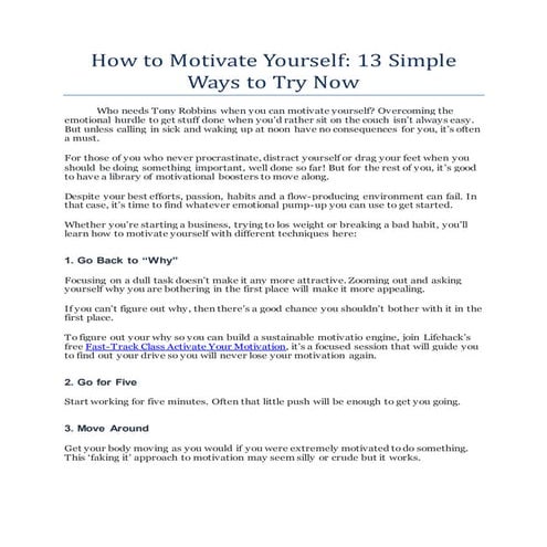 How to motivate yourself
