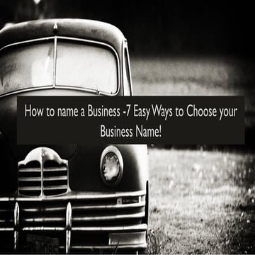 How to Name a Business -7 Easy Ways to Choose Your Business Name!