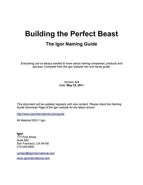 Diving Deep Into Naming  PPT