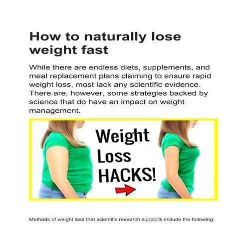 How to naturally lose weight fast converted | PDF